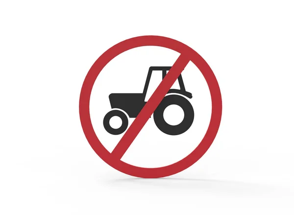 Заборонений Трактор Заборонений Знак — стокове фото