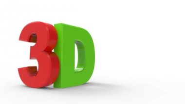 3D kırmızı yeşil logo harfleri / harfler hareket halinde