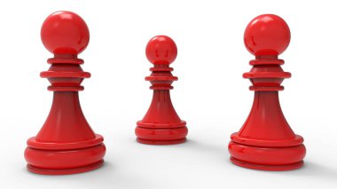 Satranç figürler beyaz arka plan üzerinde izole / satranç tanıtımı için iyi