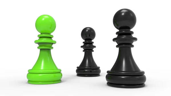 Chess Figurines Isolated White Background Good Chess Presentation — Stock Photo, Image