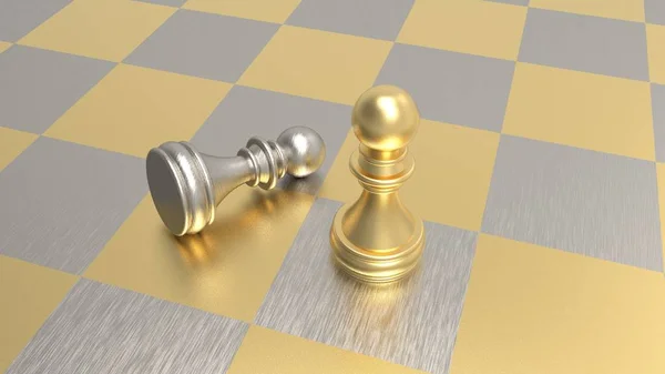 Ειδώλια Σκακιού Επί Του Σκάφους Καλή Για Παρουσιάσεις Σκάκι — Φωτογραφία Αρχείου