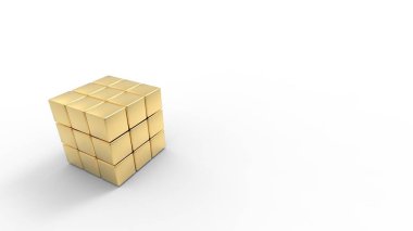 Altın Rubik kutusu / sunular için iyi