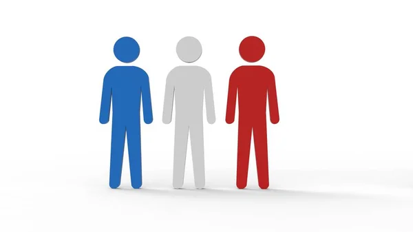 Blue White Red Humans Good Presentations — Stock Photo, Image