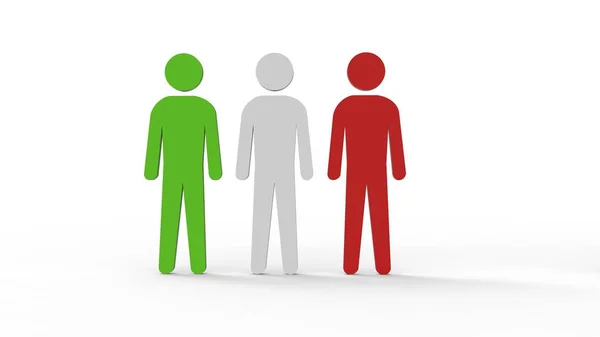 Green White Red Humans Good Presentations — Stock Photo, Image