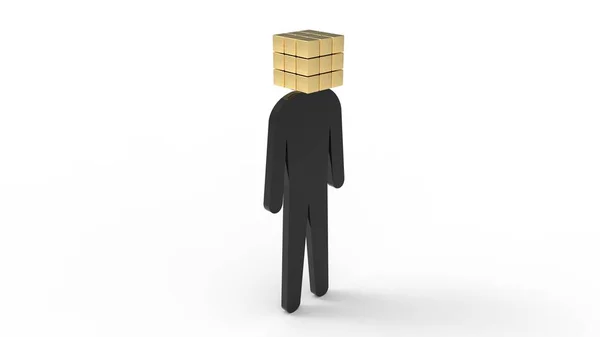 Human Rubic Cube Head Good Presentations — Stock Photo, Image