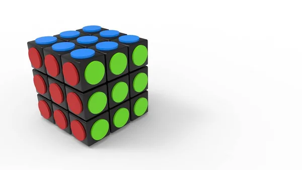Rubic Box Isolated White Good Presentations — Stock Photo, Image