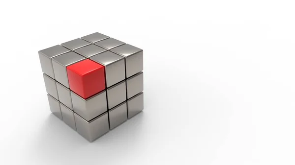 Rubik Metal Kutu Beyaz Izole Sunular Için Iyi — Stok fotoğraf