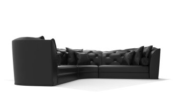 Siyah kanepe beyaz / iç tasarım purpposes pazarlama izole