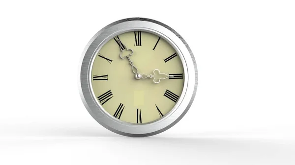 Relógio Isolado Branco Tempo Representação Dinheiro Bussines — Fotografia de Stock
