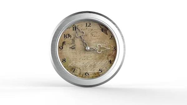 Часы Изолированы Белом Символизируют Время Деньги Бизнес — стоковое фото