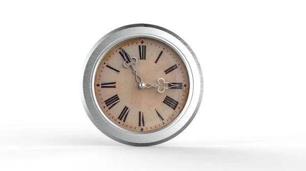 Clock Isolated White Represent Time Money Bussines — Stock Photo, Image