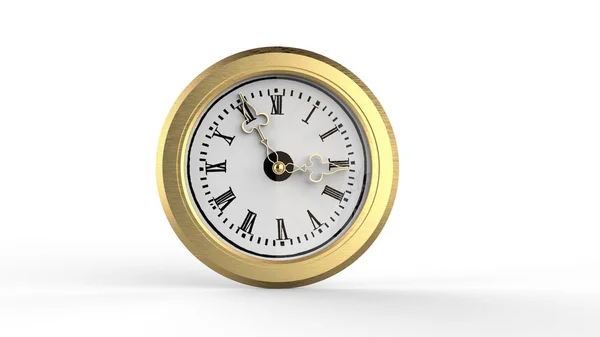 Clock Isolated White Represent Time Money Bussines — Stock Photo, Image