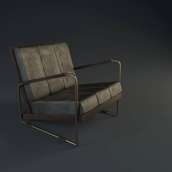 Brązowy Fotel Tworzone Dla Projektu Prezentacje — Zdjęcie stockowe