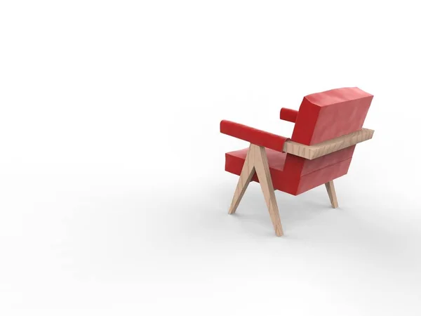 Silla Roja Aislada Blanco Presentación Muebles — Foto de Stock