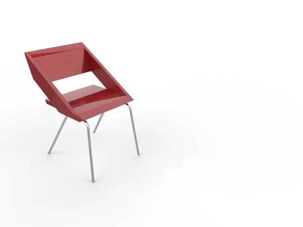 Beyaz Izole Kırmızı Sandalye Mobilya Sunu — Stok fotoğraf