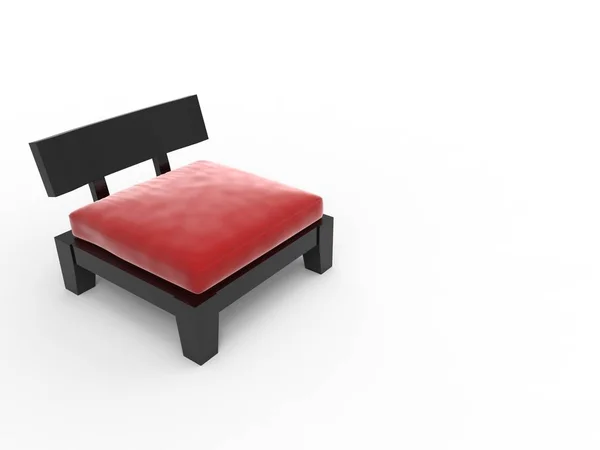 Chaise Rouge Isolée Sur Présentation Blanche Mobilier — Photo