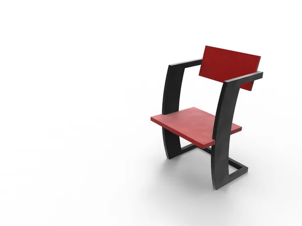 白で隔離赤い椅子 家具のプレゼンテーション — ストック写真