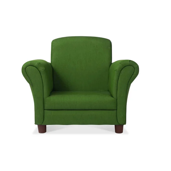 Zöld Fotel Bútor Bemutató — Stock Fotó