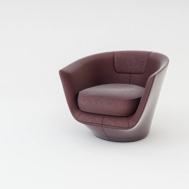 U çevirmek deri koltuk üzerinde beyaz izole / mobilya tanıtımı için iyi