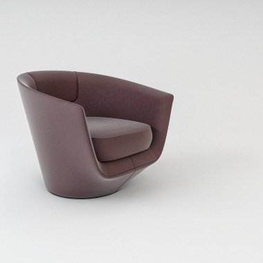 U çevirmek deri koltuk üzerinde beyaz izole / mobilya tanıtımı için iyi