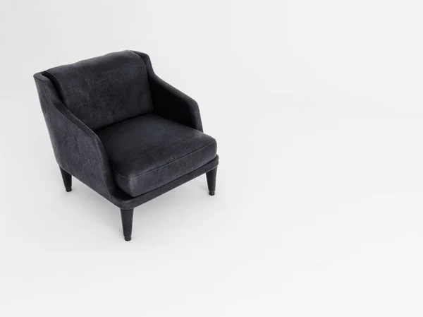 Nidus Sandalye Siyah Deri Mobilya Sunu — Stok fotoğraf