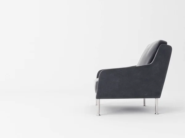Czarny Fotel Prezentacje Wnętrz Mebli — Zdjęcie stockowe