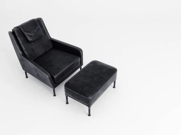 Fekete Fotel Belső Bútor Bemutatók — Stock Fotó