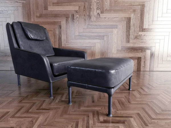 Black Armchair Interior Furniture Presentations — Stock Photo, Image