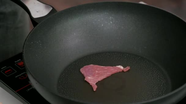 Wieprzowina z grilla plasterek — Wideo stockowe