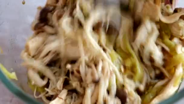 上菜前混合食物 — 图库视频影像