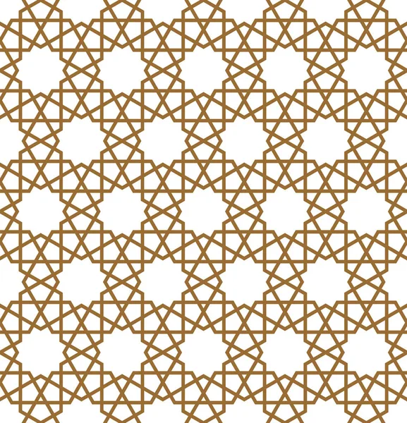 Ornamento geométrico árabe sem costura na cor marrom. — Vetor de Stock