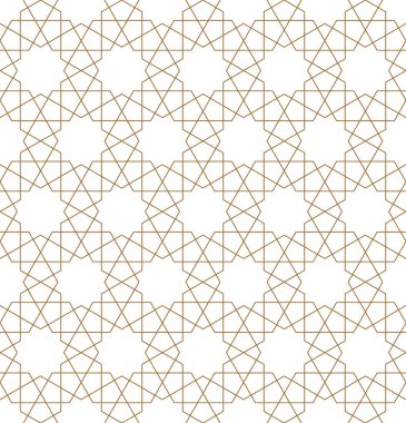 Kahverengi renklerde kusursuz Arap geometrik süsü.