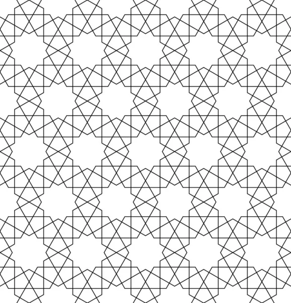 Sömlös arabiska geometriska prydnad i svart och vitt. — Stock vektor