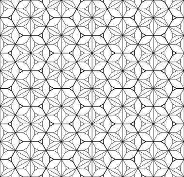 Sorunsuz geleneksel Japon geometrik süs. Siyah ve beyaz.