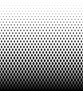 Beyaz arka plan üzerinde siyah elmas geometrik desen.