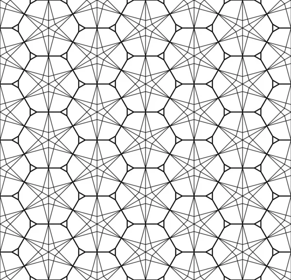 Sömlös traditionella japanska geometriska prydnad. Svart och vitt. — Stock vektor
