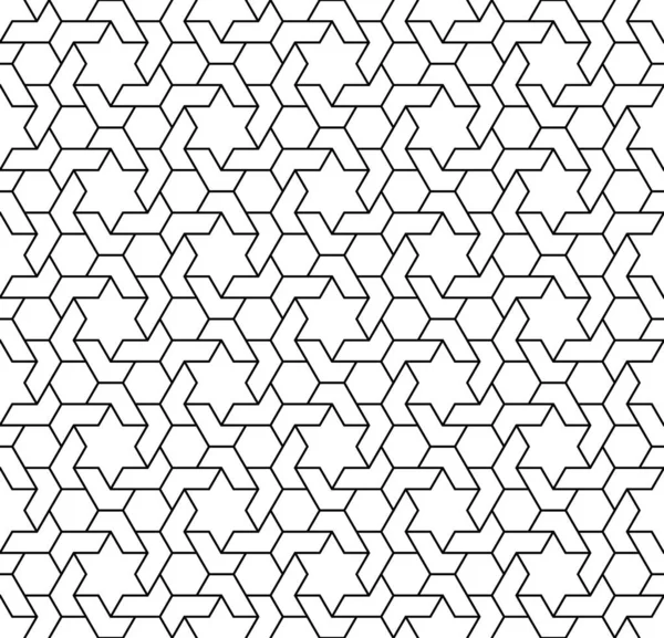 Seamless arab pola geometris dalam hitam dan putih . - Stok Vektor