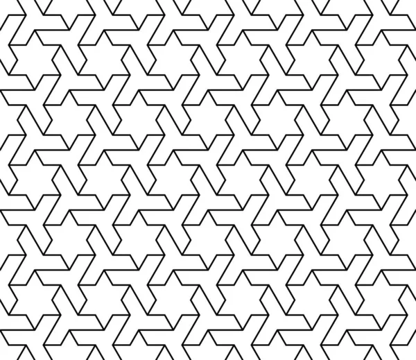 Siyah ve beyaz olarak kusursuz Arap geometrik deseni. — Stok Vektör