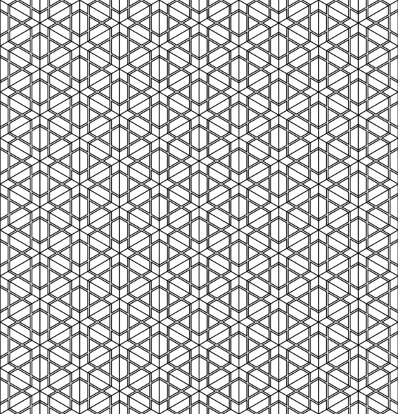 Varrat nélküli hagyományos japán geometriai dísze. Fekete-fehér. — Stock Vector