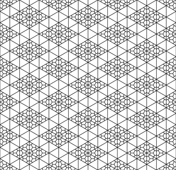 Ornement géométrique japonais traditionnel sans couture .Black et blanc . — Image vectorielle