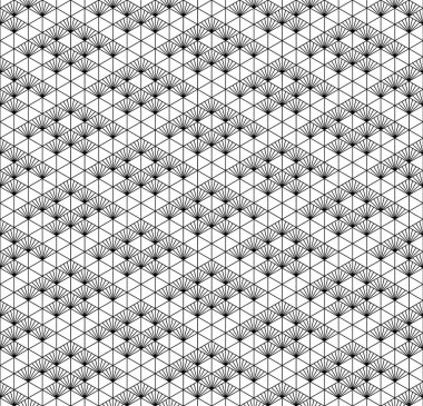 Sorunsuz geleneksel Japon geometrik süs. Siyah ve beyaz.