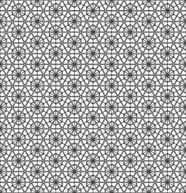 Sorunsuz geleneksel Japon geometrik süs. Siyah ve beyaz.