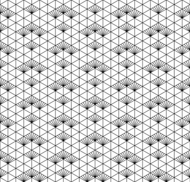 Sorunsuz geleneksel Japon geometrik süs. Siyah ve beyaz.