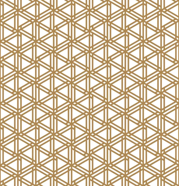 Nahtlose geometrische Muster, inspiriert vom japanischen Stil der Holzbearbeitung kumiko zaiku. — Stockvektor