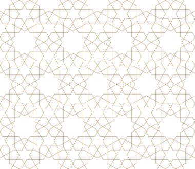 Kahverengi renklerde kusursuz Arap geometrik süsü.
