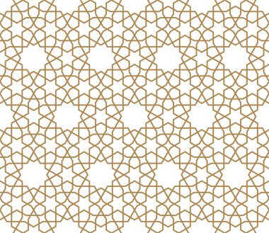 Kahverengi renklerde kusursuz Arap geometrik süsü.