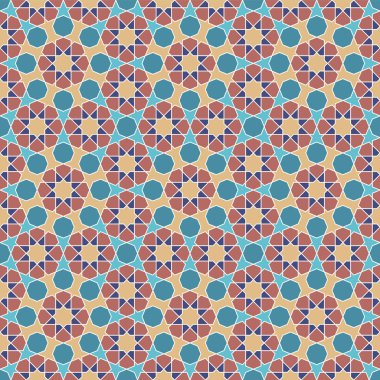 Kusursuz Arap geometrik süsü. Renkli şekiller..