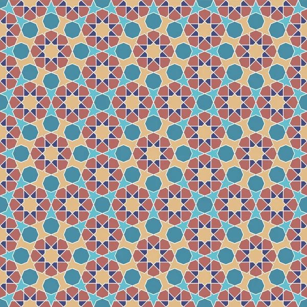 Adorno geométrico árabe sin costuras en colores.Figuras de colores . — Archivo Imágenes Vectoriales