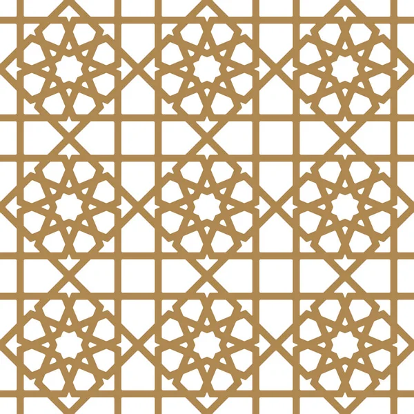 Naadloze Arabische geometrische ornament in bruine kleur.Afgeronde hoeken. — Stockvector