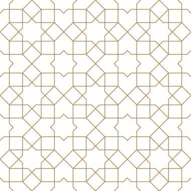 Kahverengi renklerde kusursuz Arap geometrik süsü.